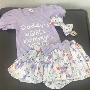 Boutique Daddy’s Girl Baby Girl Outfit Set 6-9 Months